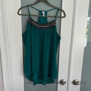 Studio Y Ladies Large Teal Embellished Tank